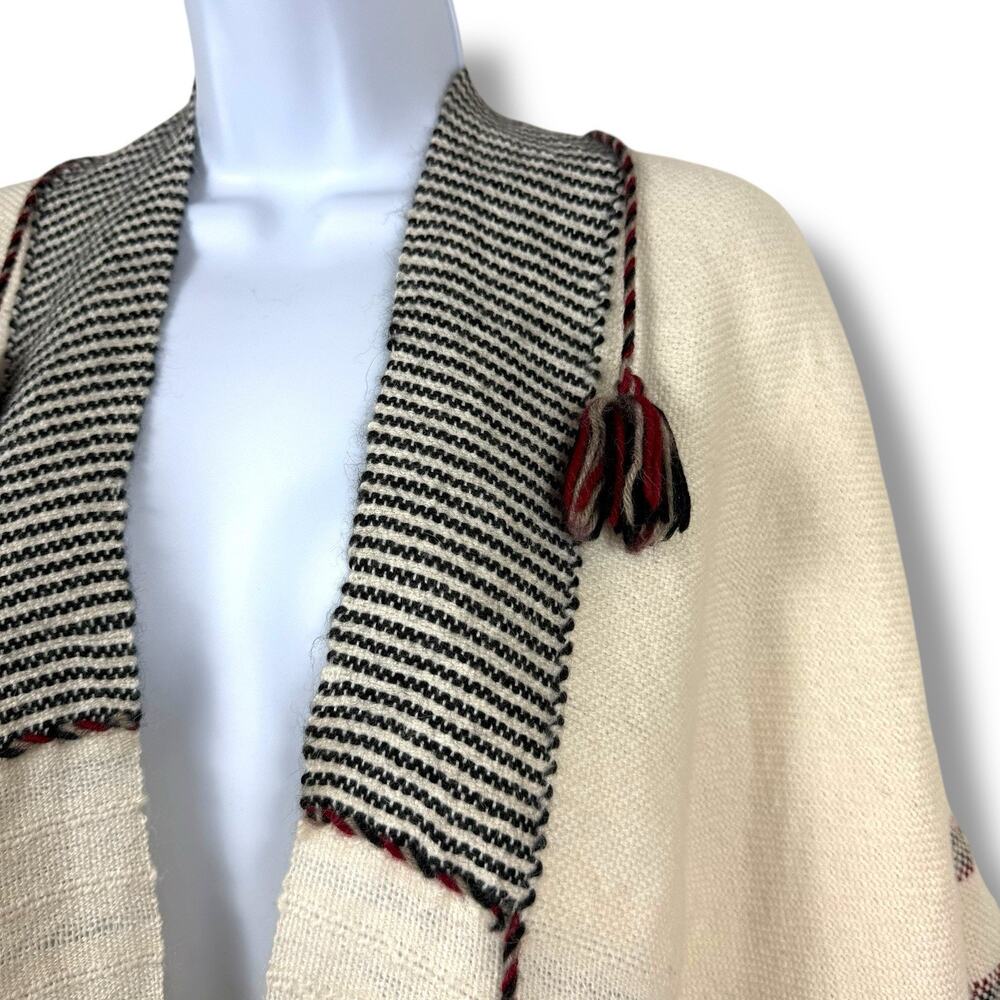 Ulla Johnson Sweater Womens O/S Sacha Ethic Tribal Print Baby Alpaca Wrap Kimono - Picture 6 of 11